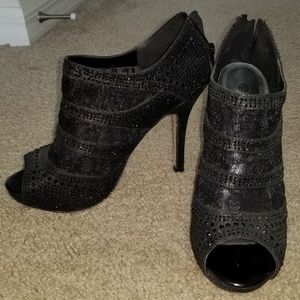 Black, bedazzled heels